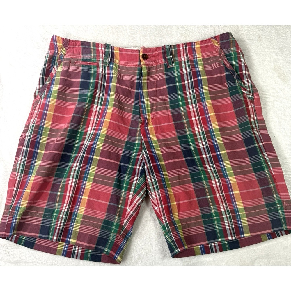 Vintage Polo Ralph Lauren Shorts Mens 38 Plaid Madras Preppy Golf Colorful